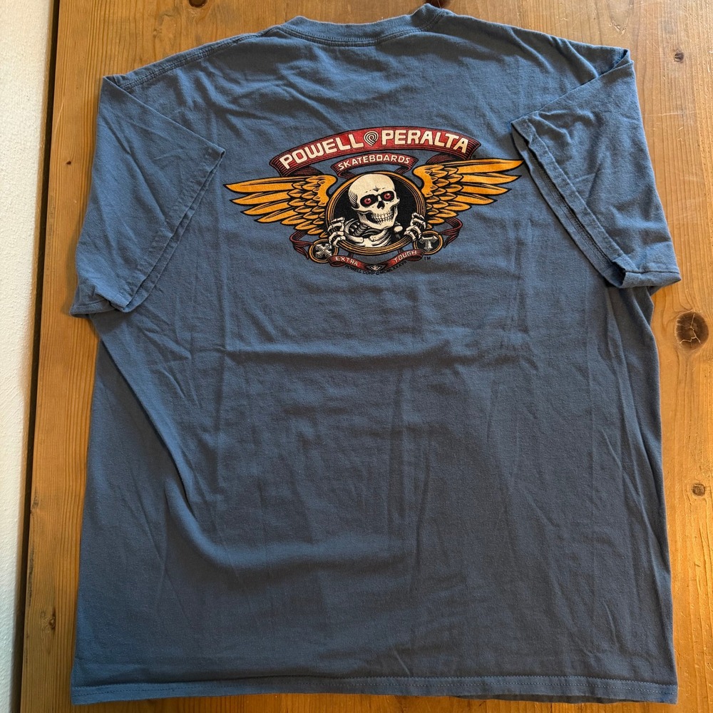 Powell Peralta Skateboards Winged Ripper Graphic Shirt Blue XL Mens